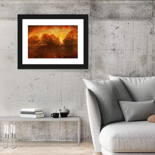 Rusty Golden Textured Autumn Field Canvas Wall Art