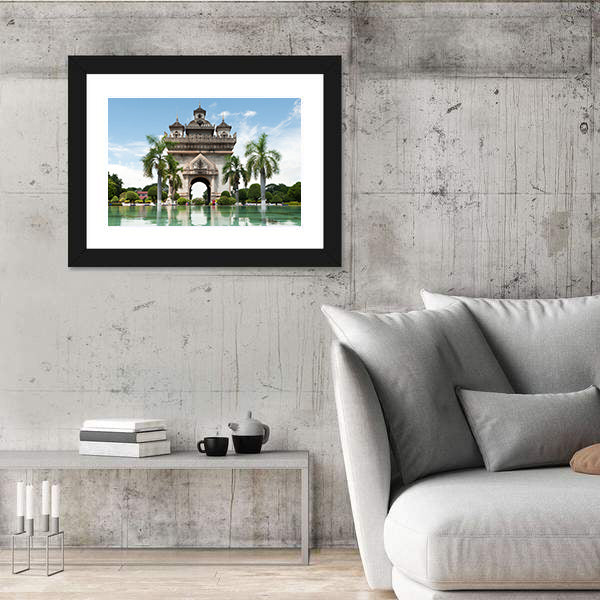 Patuxai In Vientiane Canvas Wall Art