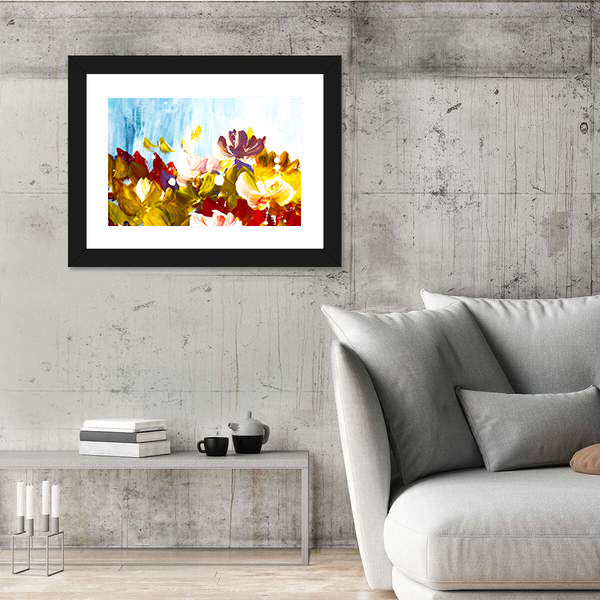 Colorful Abstract Flowers Canvas Wall Art
