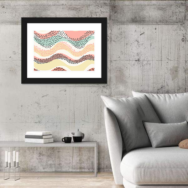 Layered Wavy Pattern Canvas Wall Art