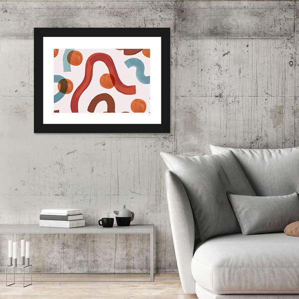 Watercolor Minimal Waves Canvas Wall Art