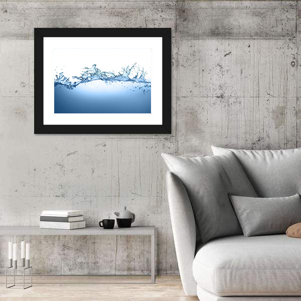High-speed Water Splash with Bubbles Canvas Wall Art