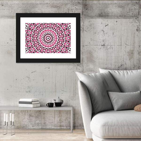 Round Mandala Pattern Canvas Wall Art