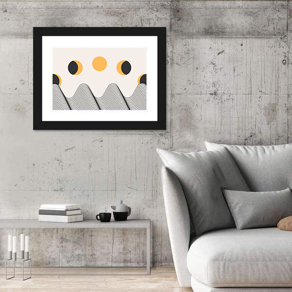 Minimalist Moon Cycle Canvas Wall Art