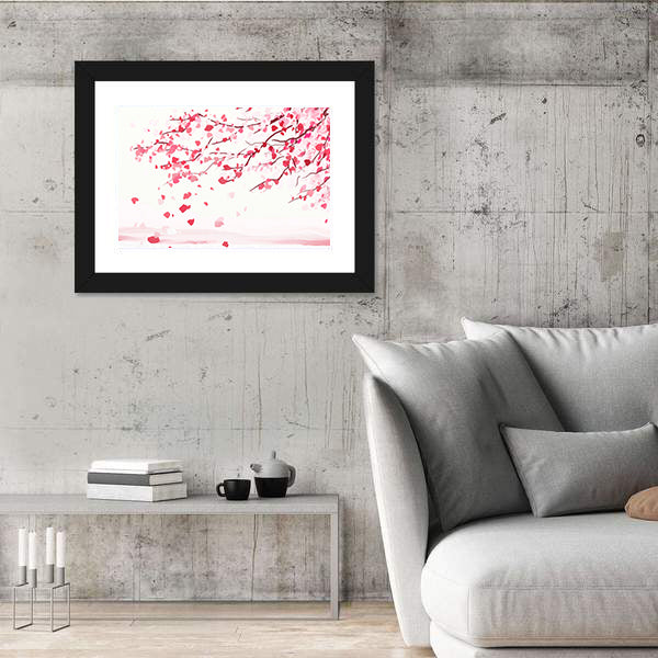 Japanese Cherry Blossoms in Bloom Canvas Wall Art