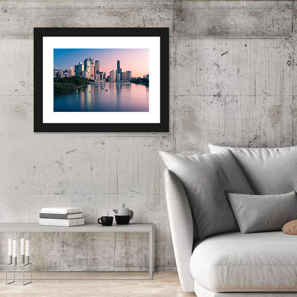 Brisbane Downtown At Sunrise Canvas Wall Art