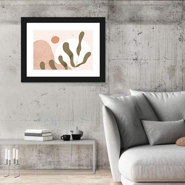 Geometric Leaf Shapes Canvas Wall Art