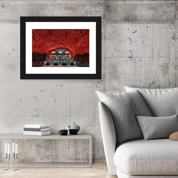 Stockholm Metro Station Interior Canvas Wall Art