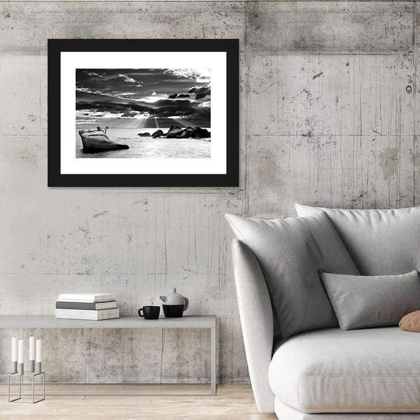 Cloud Burst Over Bonsai Rock At Lake Tahoe Canvas Wall Art