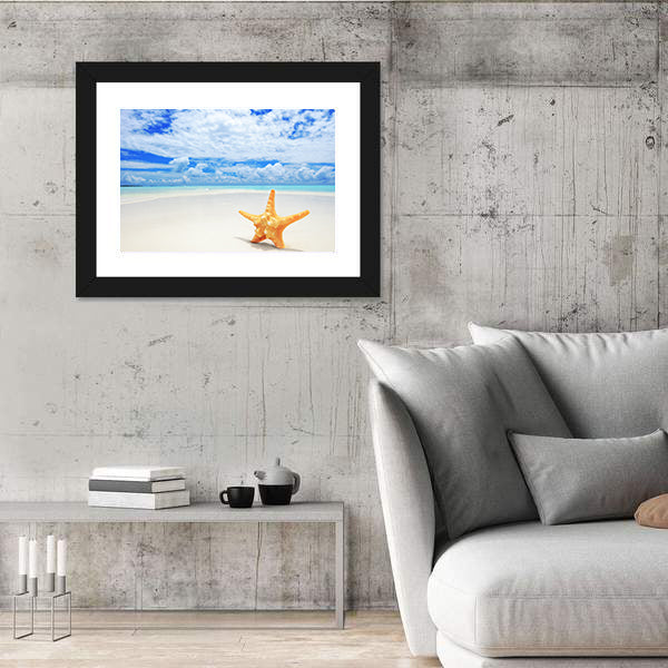 Starfish On Beach At Kuredu Island Maldives Canvas Wall Art