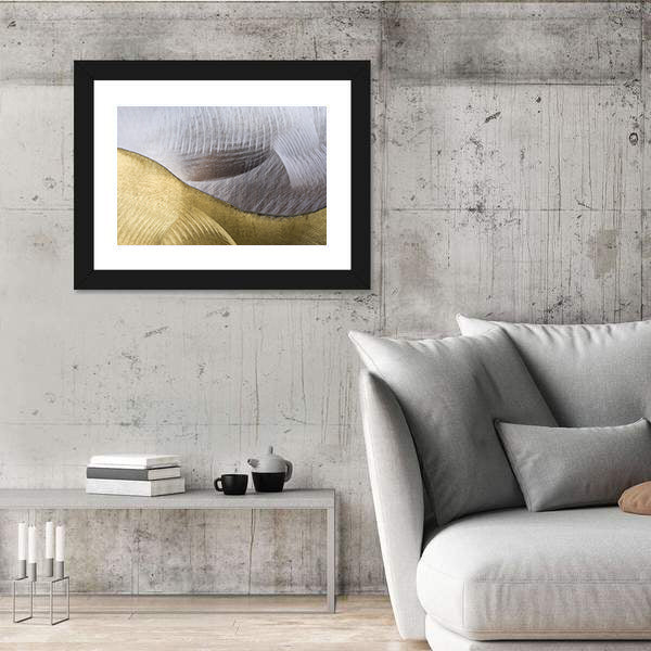 Gold and Silver Abstract Waves Canvas Wall Art