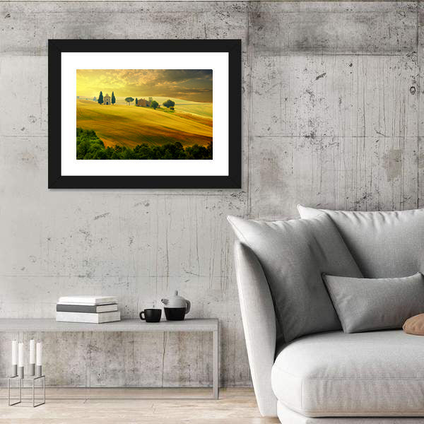 Tuscany At Sunset Canvas Wall Art