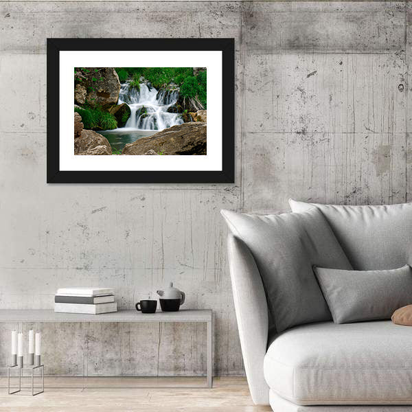 Small Forest Waterfall Canvas Wall Art