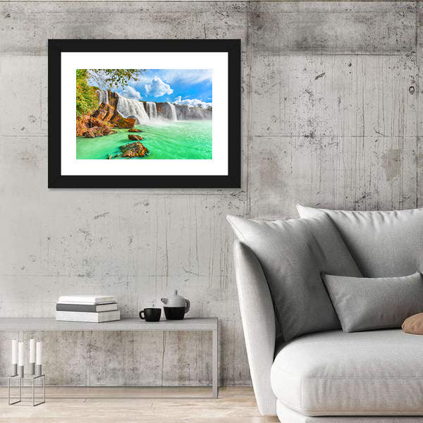 Dry Nur Waterfall In Vietnam Canvas Wall Art