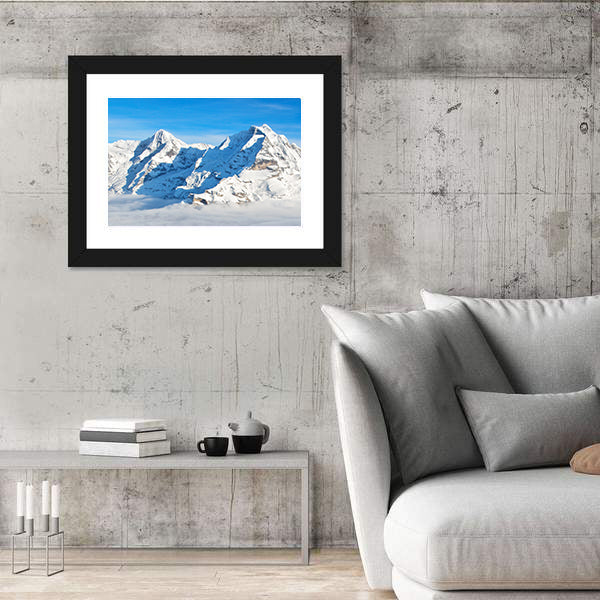 Swiss Alps In Winter Canvas Wall Art