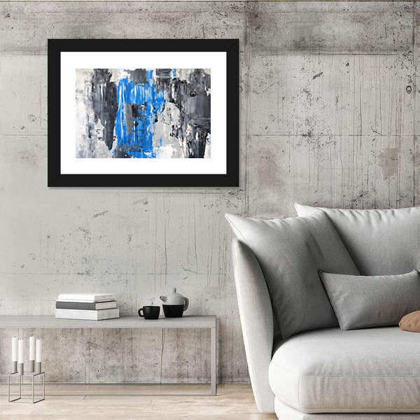 Blue Abstract with Palette Knife Texture Canvas Wall Art