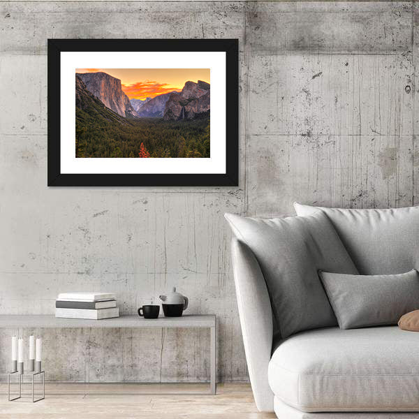 Yosemite Sunrise Over Granite Valley Canvas Wall Art