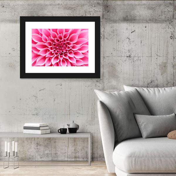 Pink Dahlia Flower Canvas Wall Art
