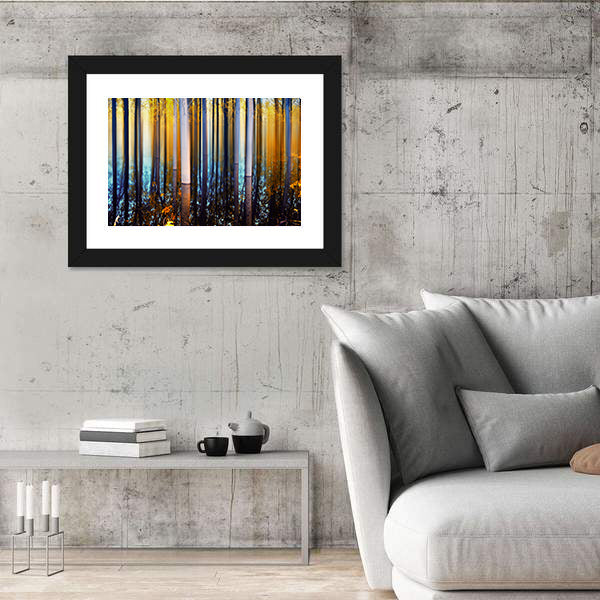 Forest In Autumn Abstract Canvas Wall Art