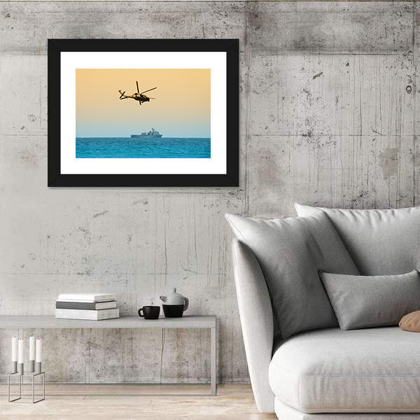 Black Hawk Helicopter on Patrol Canvas Wall Art