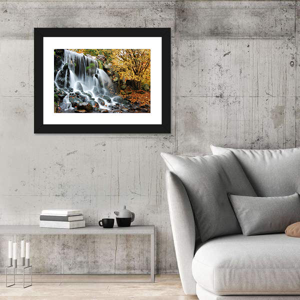 Autumn Waterfall in Sonsbeek Park Arnhem Canvas Wall Art