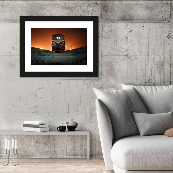 Chinese Electric Train at Night Canvas Wall Art