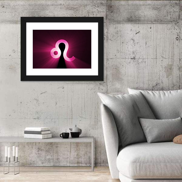 Glowing Leo Zodiac Symbol Canvas Wall Art