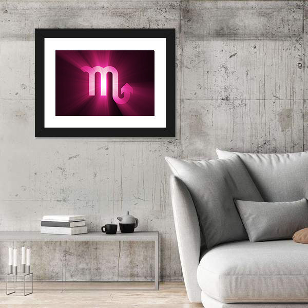 Glowing Scorpio Zodiac Glyph Canvas Wall Art