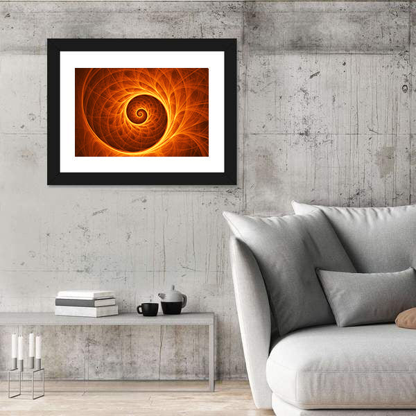 Fire Spiral Abstract Canvas Wall Art