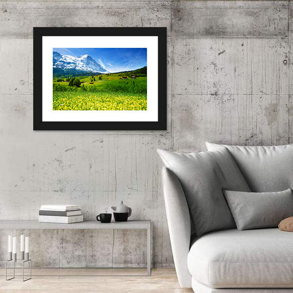 Swiss Alpine Wildflower Meadow Canvas Wall Art