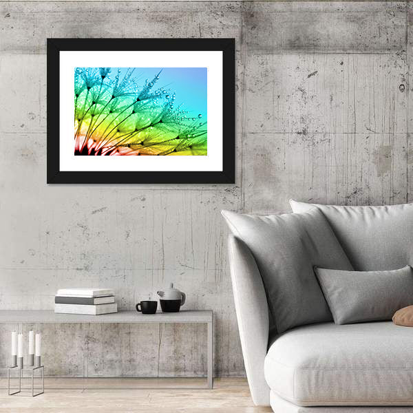 Dewy Dandelion Flower Close Up Canvas Wall Art