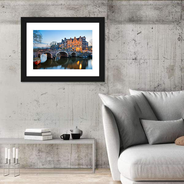 Sunset Over Brouwersgracht, Amsterdam Canvas Wall Art
