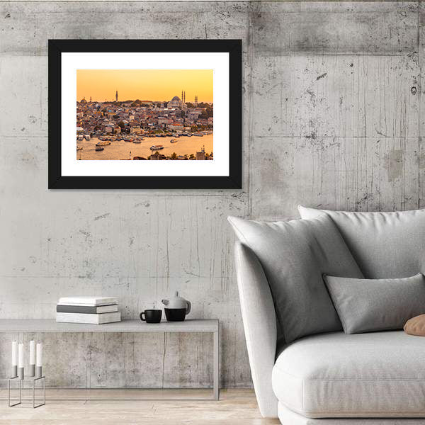 View On Golden Horn Bay From Galata Tower Canvas Wall Art