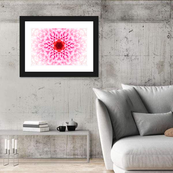 White Mandala Concentric Flower Canvas Wall Art