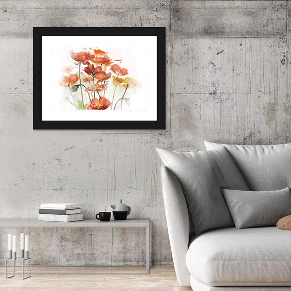Red Poppy Flowers Canvas Wall Art