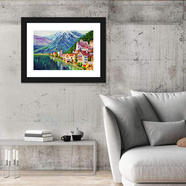 Hallstatt Oil Painting Austria Canvas Wall Art