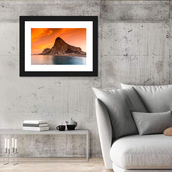 Rock of Gibraltar at Sunset Canvas Wall Art