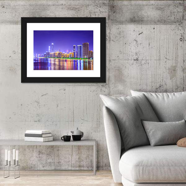 Guangzhou Skyline Over Pearl River Canvas Wall Art