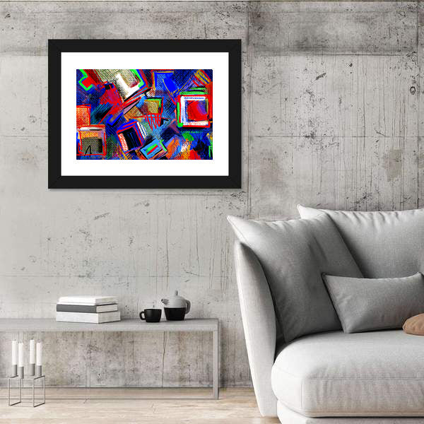 Hand-drawn Abstract Geometric Composition Canvas Wall Art