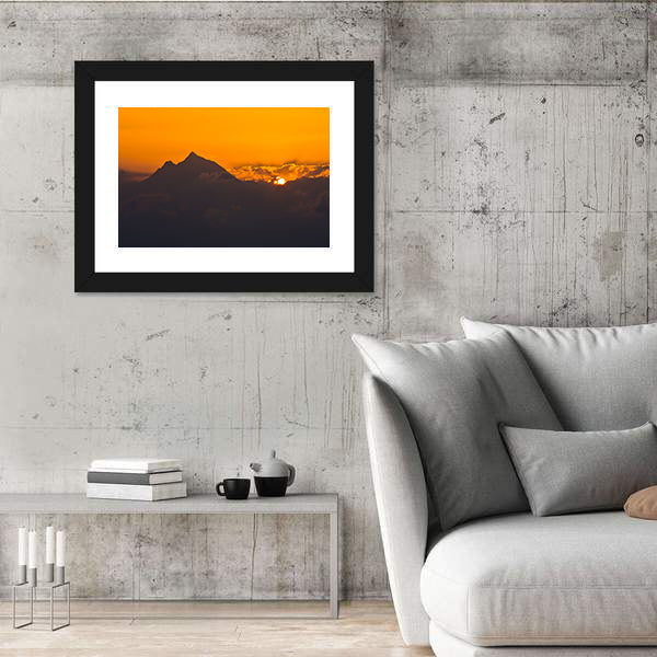 Sunrise At Holy Mountain Athos In Chalkidiki Greece Canvas Wall Art