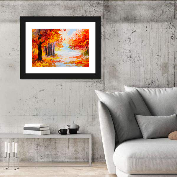 Colorful Autumn Forest Abstract Canvas Wall Art
