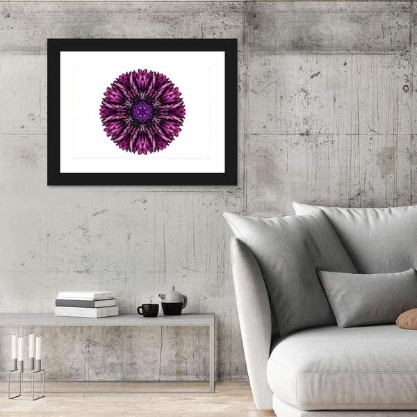 Purple Cornflower Mandala Canvas Wall Art