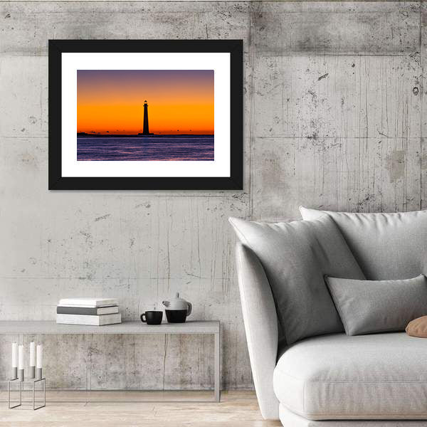 Morris Island Lighthouse at Sunset Canvas Wall Art