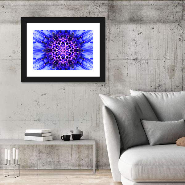 Blue Mandala Flower Canvas Wall Art