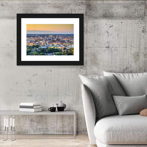 Birmingham Downtown Skyline In Alabama Canvas Wall Art