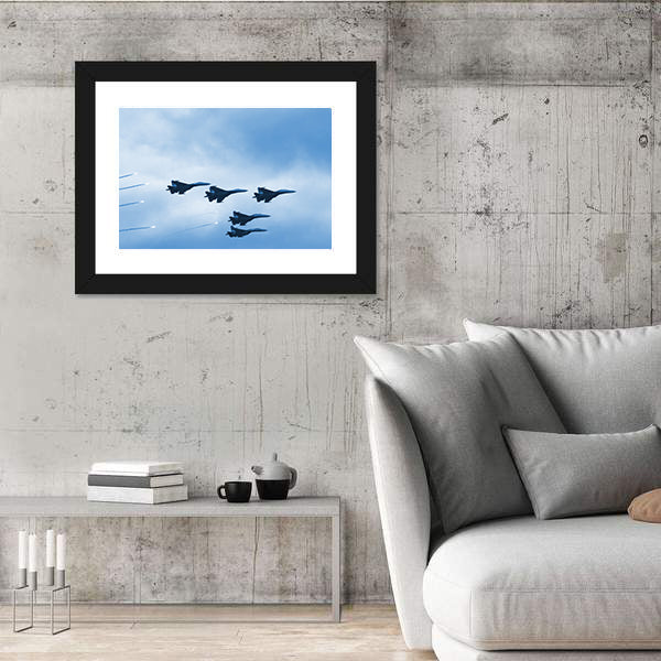 Modern Squadron Of Military Planes Canvas Wall Art