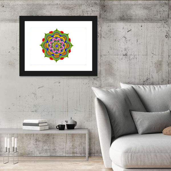 Sacred Lotus Mandala Canvas Wall Art
