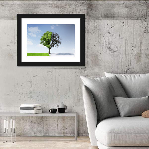 Summer To Winter Concept Canvas Wall Art