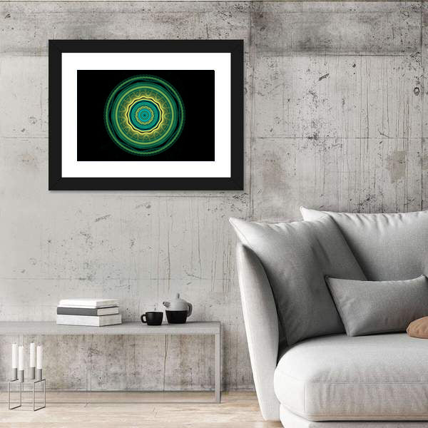 Green Mandala Flower Canvas Wall Art