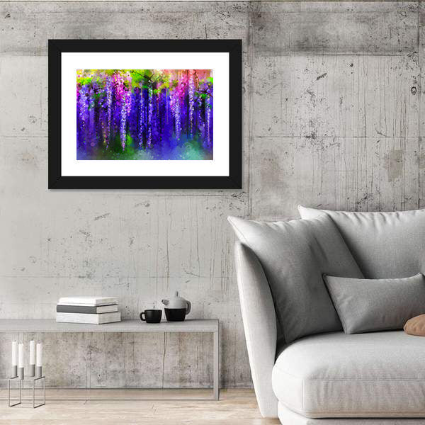 Wisteria Purple Flowers In Spring Canvas Wall Art